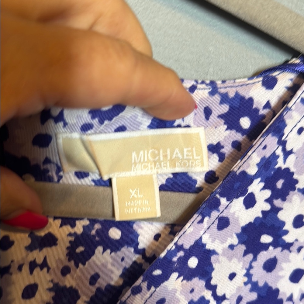 Michael Kors A-line Purple and White Mini Dress - Picture 2 of 3